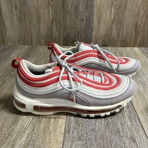 Nike Air Max 97 Womens Size 9 Shoes White Gray Red CI7388-002 Reflective Shoes